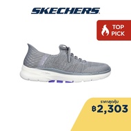 Skechers สเก็ตเชอร์ส รองเท้าผู้หญิง Women Slip-Ins GOwalk 6 Lovely Day Walking Shoes - 124568-GYLV Air-Cooled Memory Foam Dual-Density Hyper Pillar Technology Machine Washable Ortholite Slip-Ins Ultra Go