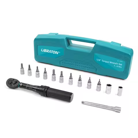 LIBRATON Bike Torque Wrench 1/4'', 1-6Nm, 0.05 Nm Micro, Torque Wrench Drive Click Torque Wrench Set