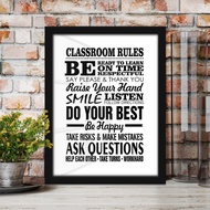 Classroom Rules - White Art Decor Poster