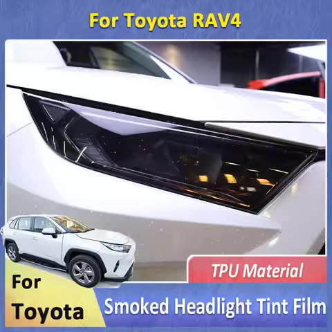 For Toyota RAV4 XA40 XA50 XA60 Car Headlight Smoked Transparent Version Front light TPU Tint Film de
