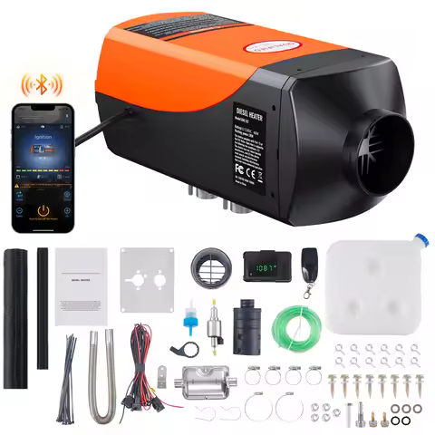 SucceBuy Bluetooth Diesel Air Heater 12V 2KW Diesel Heater with Remote Control and LCD Diesel Parkin
