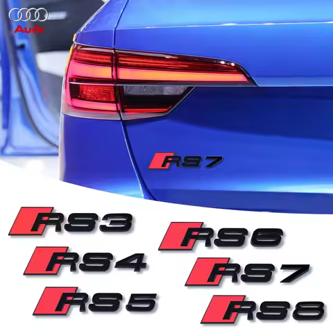 Car ABS Trunk RS3 RS4 RS5 RS6 RS7 RS8 Emblem Sticker Auto Accessories For Audi S Sline TT RS Quattro