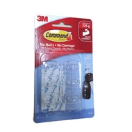 3M 17006CLR COMMAND MINI Clear Hooks - 6 Hooks 8 Strips for hanging festive decorations/ 3M-17026CLR Decorating Clips