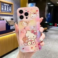 เคสเพชรส่องประกาย Hello Kitty ลายการ์ตูนน่ารักเคสโทรศัพท์สำหรับ iPhone 14 Pro Max เคส14 Pro 14เคสหลังโทรศัพท์แบบนิ่มกันกระแทกสำหรับ iPhone 13 Pro 13 Hello Kitty เคสโทรศัพท์สำหรับ12 Pro 12และ Hello Kitty 11 XS XR X 8 7 Plus Se เคสห่อหุ้ม