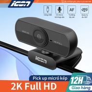 Webcam ICON Q-20 2K Resolution - Livestream & Sharp Online Meeting, With Mic, Compatible with PC/Lap