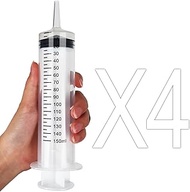 4Pack 150ml Large Syringe for Liquid - Big Plastic Syringes for Thick Liquids , Giant without Needle