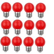 Bộ 12 bóng đèn trang trí tròn Đỏ Led A40 1W E27