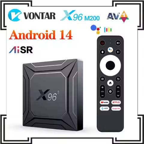 Android 14 Set Top Box X96 M200 TV Box Android 14.0 Amlogic S905X5M (S905A) Build in AI-SR AV1 4K UL