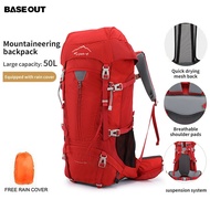 BASE OUT 50L กลางแจ้งความจุขนาดใหญ่เดินป่าคู่กระเป๋าเป้สะพายหลังกันน้ำ