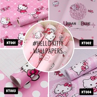 【45cm x10meters】Ready stock 2D Hello Kitty wallpapers stickers PVC self adhesive waterproof kartun c