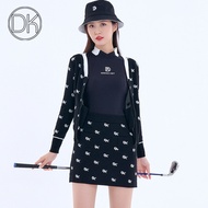 Fullset DK GOLF women's golf Korean style sweater M22Y014 + genuine M22Q014 golf skirt
