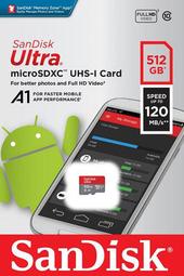 SanDisk A1 120MB/s 512GB 512G Ultra microSD micro SD C10 記憶卡