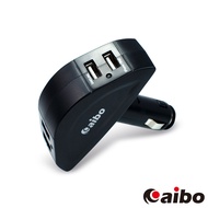 aibo AB434 USBx4埠 車用點菸器充電擴充座4800mA-黑色