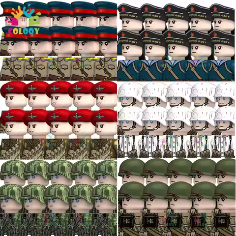 Kids Toys 10pcs/set WW2 Army Building Blocks US UK Soviet Navy Soldiers Mini Action Figures Toys For