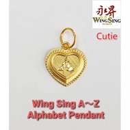 Aksesori Wing Sing 916 Gold Cutie Alphabet Pendant / Loket Huruf A to Z Emas 916