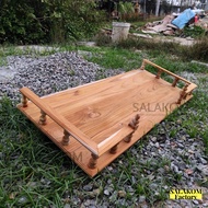 SLK หิ้งพระ หิ้งวางพระติดผนังไม้สักแท้ แบบเหลี่ยม ไซส์ 100*38 ซม (ยาว*ลึก) งานไม่ได้ทำสี Buddha shel