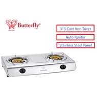 Free Bubble Wraping Butterfly Stainless Steel Double Gas Stove BGC-938