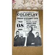 COLDPLAY RUSTY THE VIVA LA VIDA TOUR TICKET 2009 MUSIC TIN SIGNS (20x30cm)