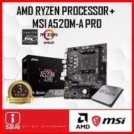 MSI A520M-A PRO A520 AM4 Motherboard + AMD RYZEN 3 / RYZEN 5 / RYZEN 7 / RYZEN 9 CPU COMBO A520M A