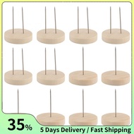 12pcs Crochet Doll Stand Doll Stand Felt Animal Doll Toy Wooden Base Support Action Figure Stand