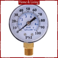 AOTO Water Well Pump Lower Mount Pressure Gauge 0 to 100 PSI 1 4NPT 0-7 Bar