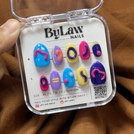[ByLaw. Nails] Press On Nails Pop Color Abstract Art | Fake Nails Bright Colorful | Unique Trendy Fa