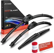A-Premium Windshield Wiper Blades with Wear Indicator & Towel - Compatible with Fiat 500 2011-2019 -