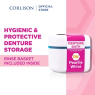 Pearlie White Denture Bath Denture Container with Rinsing Basket
