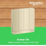 Schneider 4 Gang 2 Way Gold Avataron Switch - E8334L2Led_Wg_G3