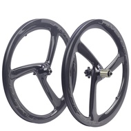 SILVEROCK Carbon Trispokes Wheels 16" 1 1/8 349 Disc Brake Clincher for FNHON GUST K3 PLUS X1 Folding Bike 3 Spokes Wheelset