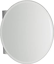 Round Bathroom Mirror Cabinet, Bathroom Wall Storage Cabinet Mirror Medicine Cabinet, Medicine Cabinets for Bathroom with Mirror, for Living Room Bedroom Entryway (Color : White, Size : 63x12x63cm)