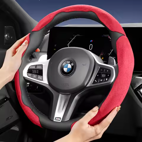 Suitable for Bmw Sports Suede Steering Wheel Cover with Split Snap-On Design for Models X3 X1 X5 X2 