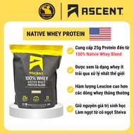 Ascent 100% Whey NATIVE WHEY PROTEIN - 4Lbs bag - 62 servings - Supports muscle gain and fat loss