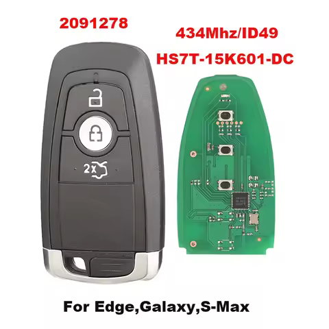 jingyuqin Remote Car Key For Ford FIGO KA 2018-2021 Edge Galaxy S-Max 2017-2021 HS7T-15K601-DC 434MH