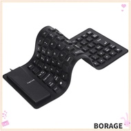 BORAG Silicone Keyboard, Waterproof Black/Orange/White USB Wired Keyboard, Portable Silent Keys 85 K
