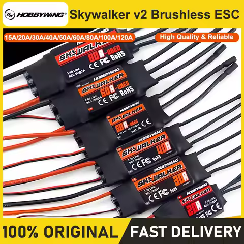 Hobbywing Skywalker V2 Brushless ESC 30A 40A 50A 80A 100A 120 V2 Drone ESC 2-4S Speed Controller Wit