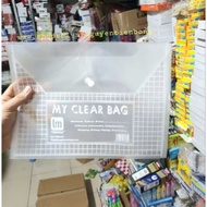 Clear Bag, Button Bag - Document Cover A4 Size/F Size