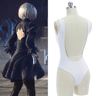 Nier Automata Heroine 2B Yorha No. 2 Type B ชุดคอสเพลย์ผู้หญิง V ลึกข้างหลังกางเกงในชุดรัดรูปพอดีตัว