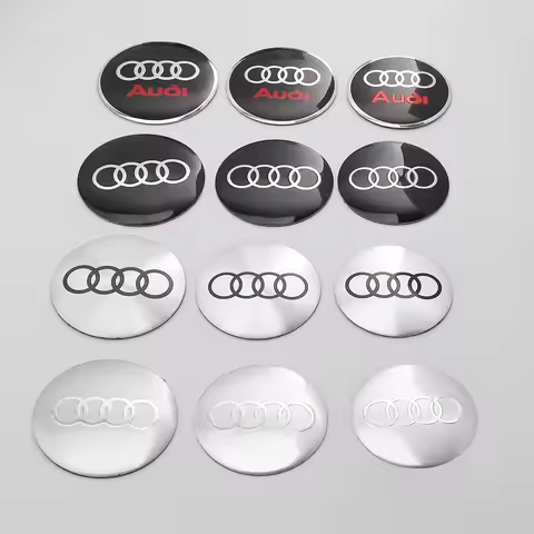 4Pcs Car Wheel Center Hub Cap Badge Emblem Decal Wheel Sticker for Audi Sline A1 A2 A3 A4 A4L P 8V 8