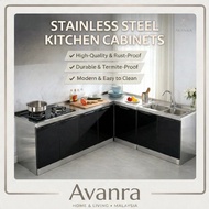 Avanra Kabinet Dapur Stainless Steel Moden Sudut Anti Karat Kitchen Makeover Cabinet Modular Meja Si