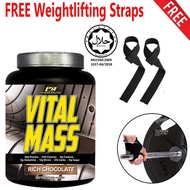 Mass Gainer Halal Vital Mass 0G Sugar (2kg/4.41Lbs) [Free Gym Wrist Strap]