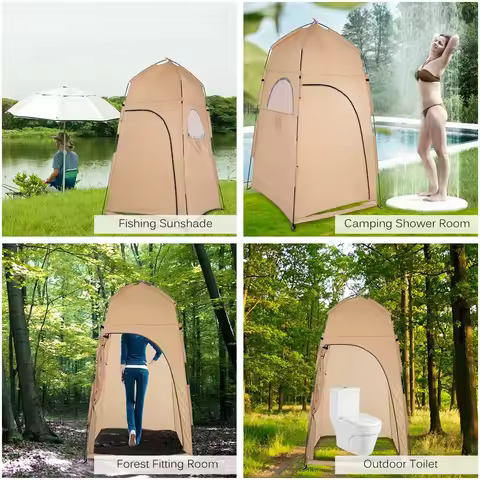 120*120*210CM Portable Outdoor Shower Bath Changing Fitting Room Singel Tent Shelter Camping Beach P