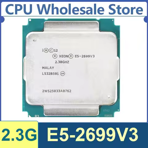 Xeon E5-2699V3 18 Core 36 Thread 2.3GHz 145W 45MB Cache 22nm LGA 2011-v3 SR1X9 DDR4-2133 Mhz Haswell