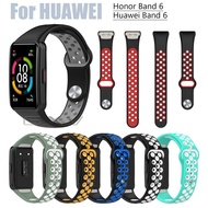 For Huawei Band 6 Strap Sport Breathable Silicone Band for Honor Band 6 Bracelet Wristband