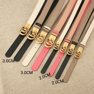 White belt 2.0/3.0cm leather belt for women Double sided use