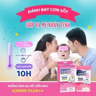 Ichido fever-reducing patch changes color when fever is 39 degrees or more, box of 3 packs x 2 piece