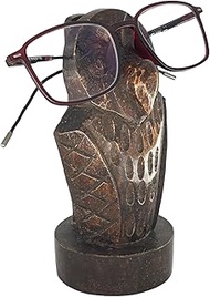Wooden Handcrafted Classic Owl Shaped Eyeware Retainer-Eyeglass Spectacle Specs Holder–Spec Stand-Op
