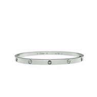 Cartier 卡地亞 love 18K白金 窄版6鑽石手環 Size 16 Bracelet