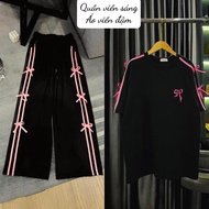 Bow T-shirt + multicolored bow pants Set