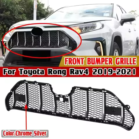 ABS Chrome Silver RAV4 Car Front Bumper Mesh Grill For Toyota For Rong Rav4 2019 2020 2021 Grille Fo